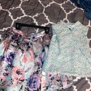 Two piece dressy shirt and skirt